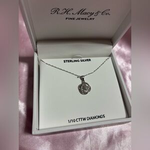 Macy's Sterling Silver Diamond Necklace